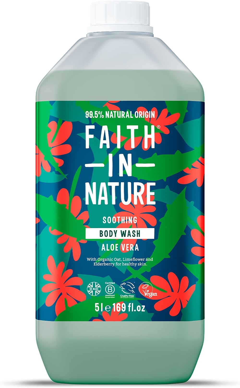 Faith In Nature Aloe Vera Body Wash 5L Refill Vegan Cruelty Free No SLS Parabens