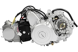 Knwigoe 125cc 4 Stroke Engine Motor 3 Speed Dirt Bike Engine Electric Start Go Kart Engine Semi Auto Air Cooling System Single-Cylinder with Reverse for ATV Quad Bikes Tricycle Pit Bike