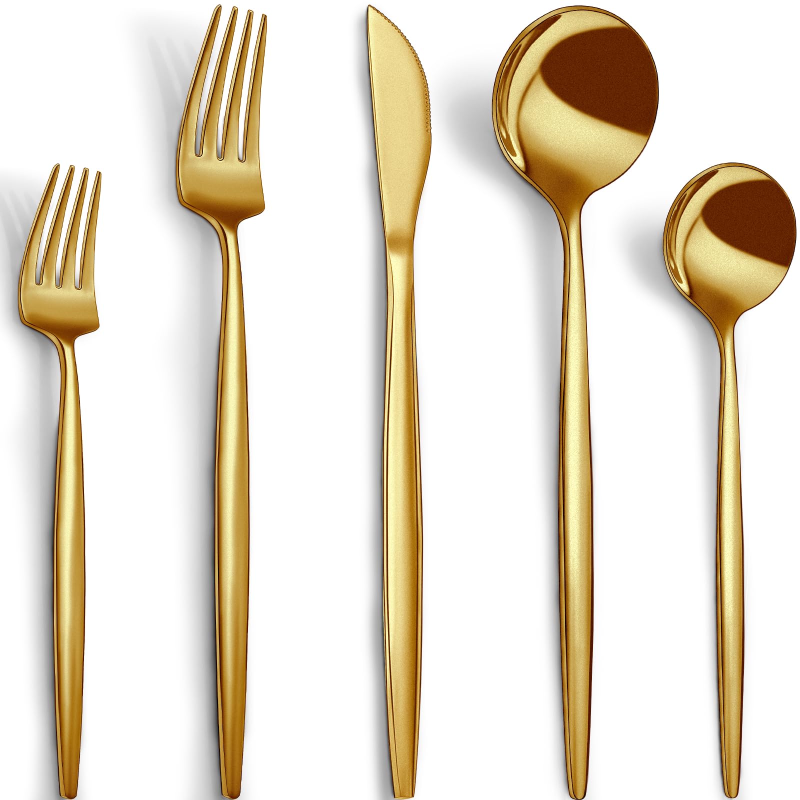 Photo 1 of **ITSM IS MISSING MORE THAN HALF, PRICE ADJUSTED**
CEKEE Gold Silverware Set, 40 Piece Gold Utensils Set Service for 8, Stainless Steel Flatware Set Include Knives Spoons and Forks Cutlery Set for Kitchen Home Restaurant Wedding, Satin Finish