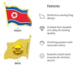 North Korea Flag Lapel Pin - Enamel Metal National