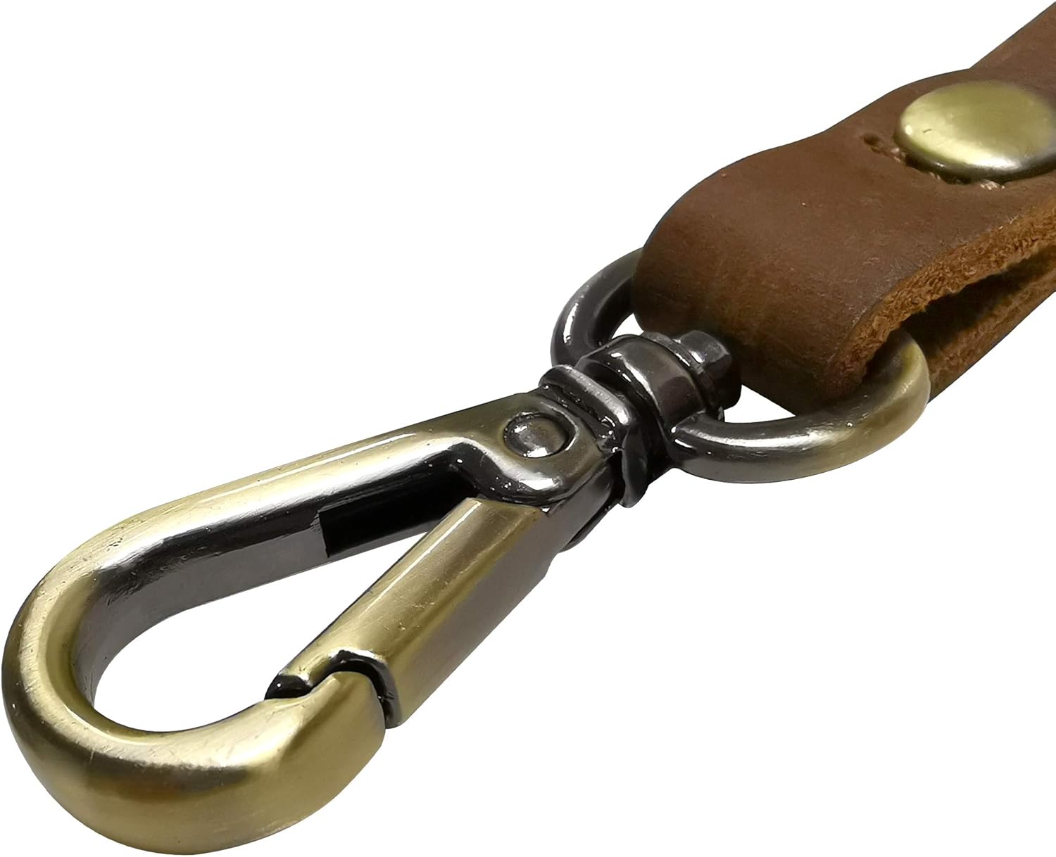 2 Pack Genuine Leather Keychain, Wisdompro Heavy Duty Key Chain with Retro Vintage Bronze Belt Loop Clip and 2 Keyrings for Keys - Black and Brown at  Men’s Clothing store