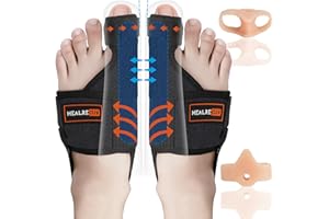 Healrecux Bunion Corrector for Women Men, 2Pcs Bunion Toe Corrector, Adjustable Bunion Splint Brace Big Toe Straightener for Bunion Pain Relief, Hallux Valgus Correction Day/Night Support