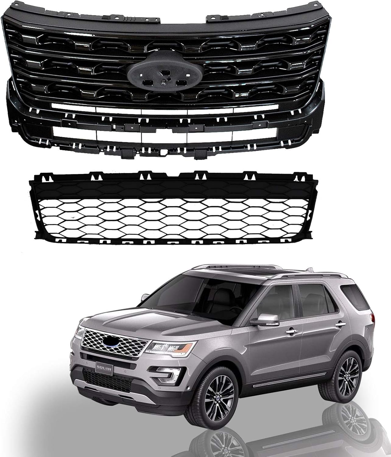 Amazon Com Automoded 2pcs Grill Set For 2016 2017 Ford Explorer