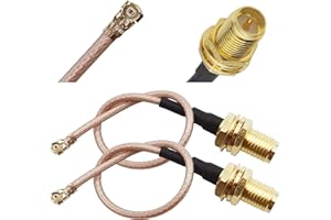 Tenmory U.FL to RP-SMA Female Cable Mini PCI UFL to SMA Ipex Connector Pigtail WiFi Antenna Extension Cable (4 inch 2 Pcs)