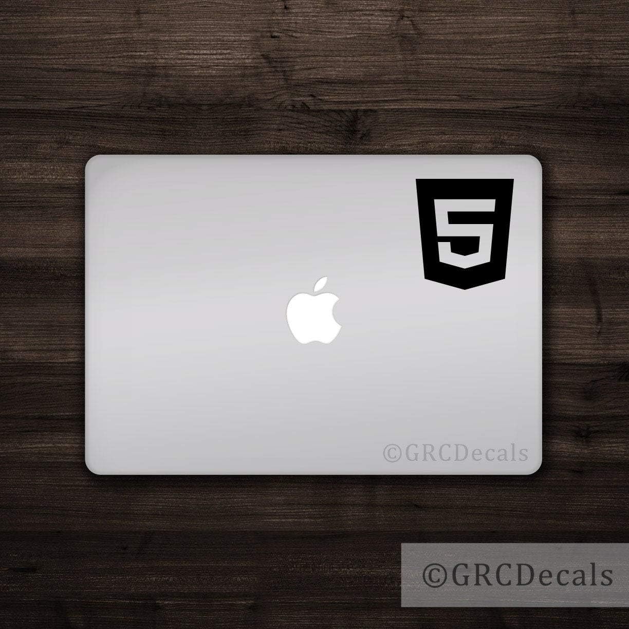 EricauBird HTML 5 - Sticker MacBook Mac Apple Laptop Programmer Web Design Code Easy to Apply and Removable