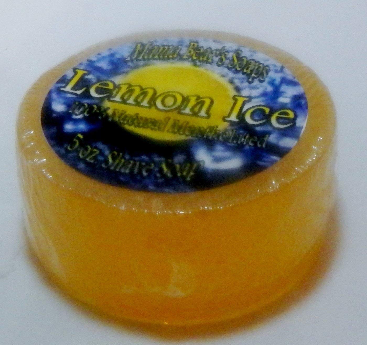 Lemon Ice Natural Mentholated Shave Soap with Italian Lemon Essential Oil