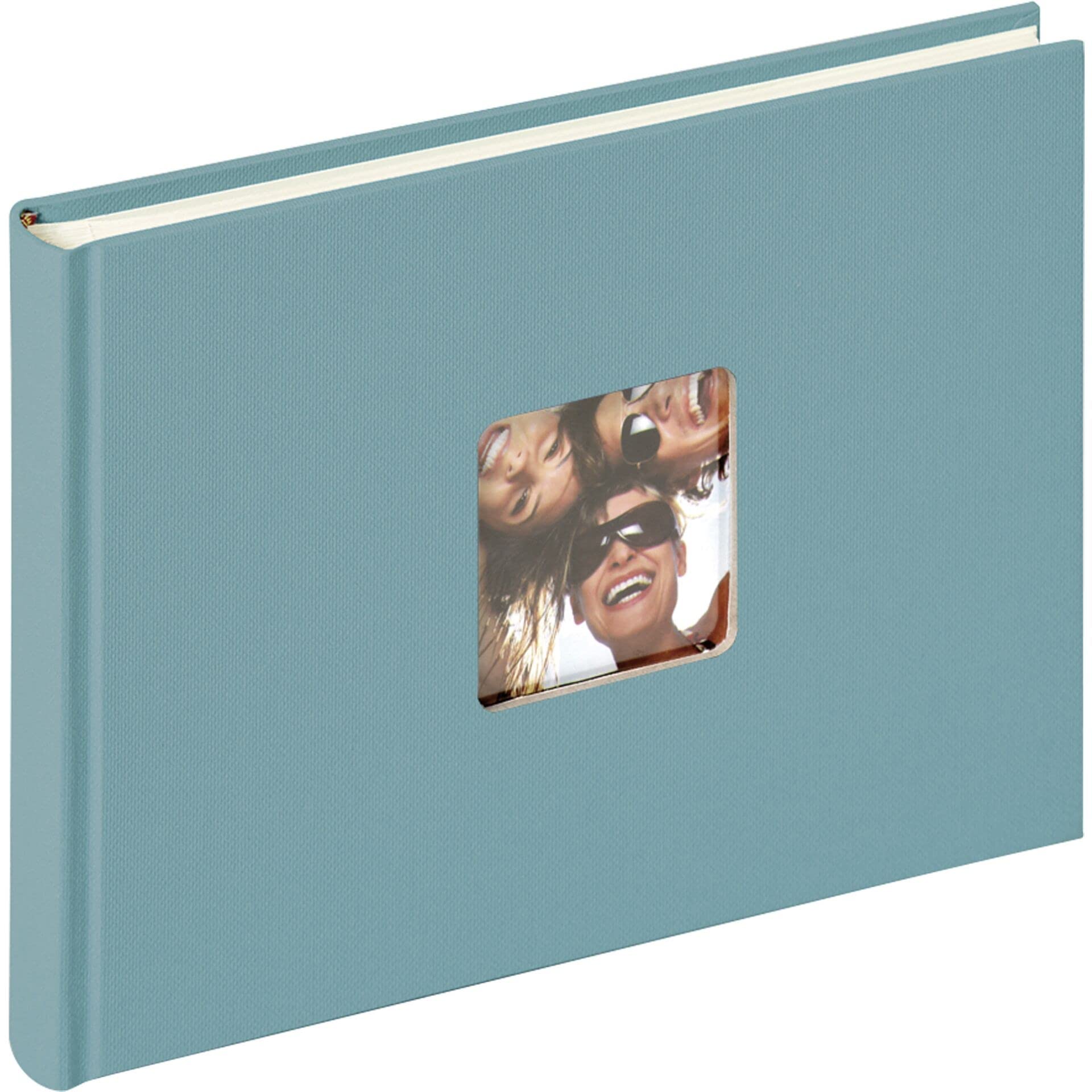 Walther design FA-207-K Fun Trend high quality book bound album with die cut for your personal picture, 8.7 x 6.3 inch (22 x 16 cm), 40 white pages, petrol green