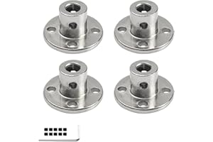 Runseaway 4Pcs 5mm Flange Coupling Connector, Rigid Guide Steel Shaft Coupler, High Hardness Guide Model Accessory for DIY RC Motor Axis Fittings