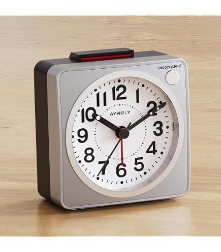 Acctim 14282 Central – Réveil Analogique Blanc Smartlite, Éclairage Auto De Nuit, Silencieux, Alarme Progressive