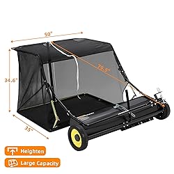 GarveeTools Tow Behind Lawn Sweeper, 50" Pull