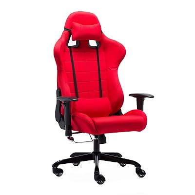Irene House 802 Series PC Rock Gaming Racing Chair with HeadrestLumbar Pillows Red