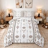 Erosebridal Western Bull Skull Queen Bedding Set for Boys Men Adult Bedroom | Bohemian Aztec Comforter Set Southwestern Native Down Comforter, Geometric Farmhouse Duvet Insert