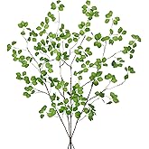 CITYES 4 Pcs Artificial Greenery Stems Twigs and Branches for Vases 34" Faux Ficus Stems Spring Summer Fake Ficus Twigs Branches Green Plants Stem for Vase Home Party Wedding Garden Office Decorations