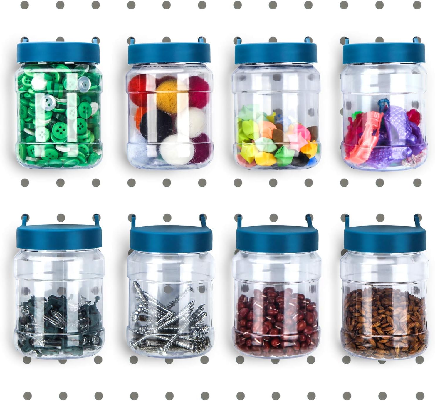 Pegboard Bins Peg Organizer Storage Jars Pegboard