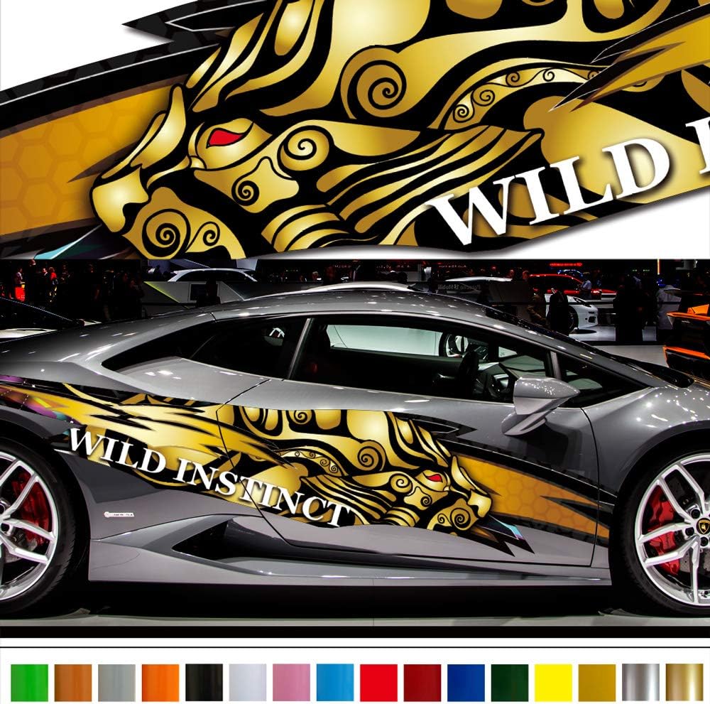 Amazon バイナルグラフィック覚醒シリーズライオン21 ワイルドスピード系デカール 車用かっこいいステッカー 上質本格限定カスタム ステッカー デカール 車 バイク