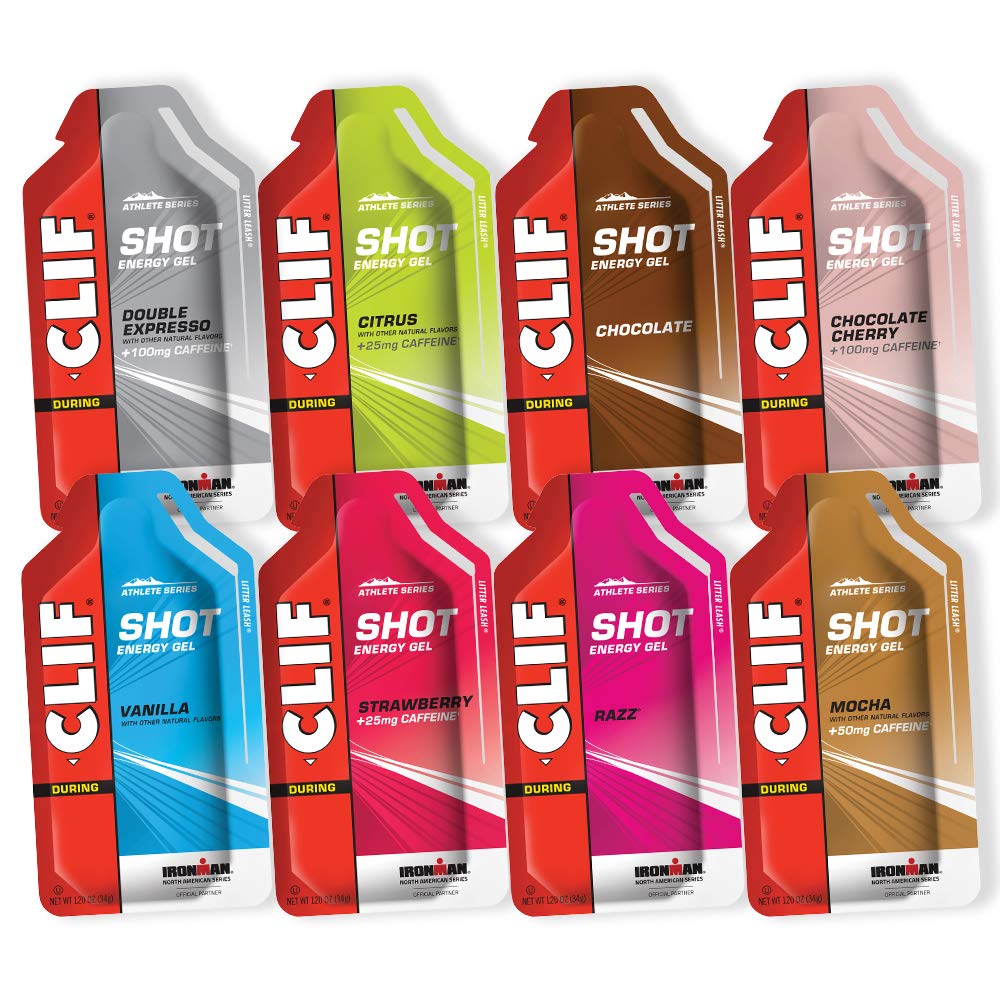 CLIF SHOT Energy Gels 8 Flavor Variety Pack Fast Carbs for Energy