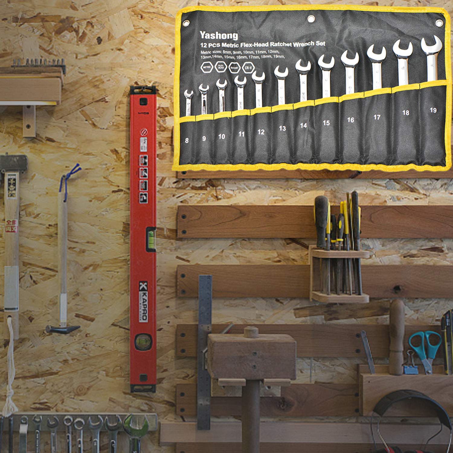 Mua 12-Piece 8-19mm Metric Flex-Head Ratcheting Wrench Set ...