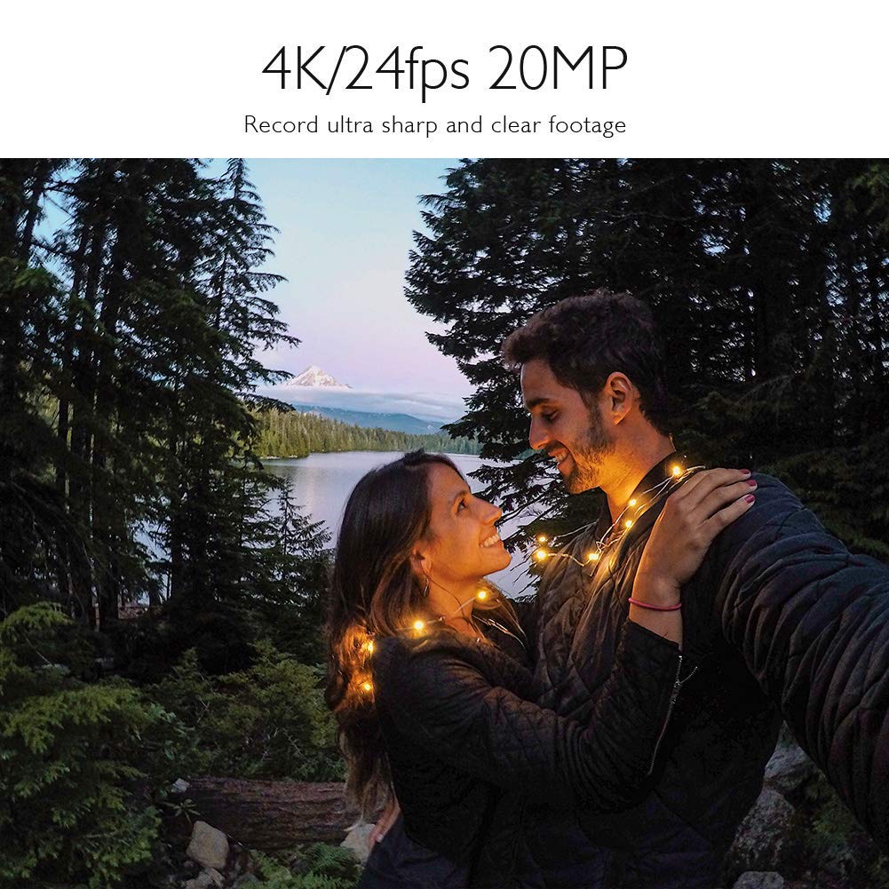 AKASO Brave 6 Action Camera, Voice Control 4K HD 20MP Underwater 30m EIS Cam with Remote Control, Waterproof Case, 2 Rechargeable Batteries and Mounting Accessories Kit