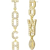 Madison Tyler Football Dangle Earrings for Women | TOUCHDOWN Drop Earrings | Sports Lover Post Earrings | Mom | Team Gifts for Women Jewelry