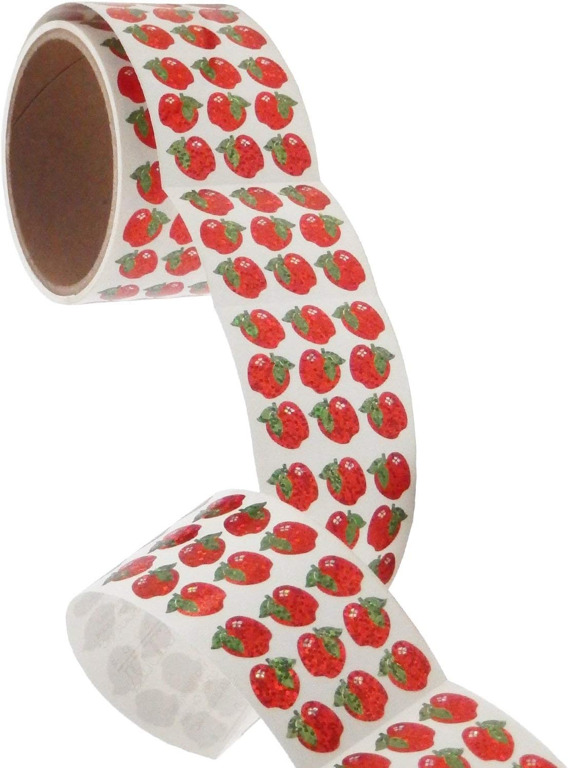 Bulk Roll Prismatic Stickers, Micro Apples (100 Repeats)