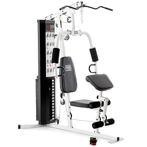 Marcy Home Gym Workout Station with Curl Pad, Lat Pulldown, Leg Developer  Weights, White in Kuwait Whizz Home Gym Systems