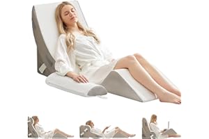 BDEUS 4-PCS Orthopedic Bed Wedge Pillow Set for Post-Surgery Recovery & Pain Relief - Adjustable Foam Support Pillows for Back, Leg, Neck & Shoulder Pain. Triangle Body Wedges for Sleeping, Sitting Up