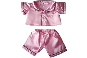 STUFFEMS TOY SHOP Pink Satin PJ's Clothes Outfit Fits Most 14" - 18" Build-A-Bear and Make Your Own Stuffed Animals