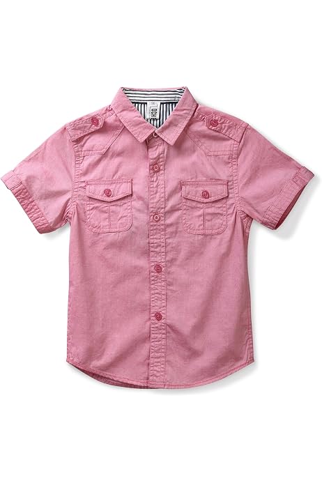 Chemise Lin Garçon Manches Courtes - Style Hawaïen - Pour Plage Et Vacances - 5-12 Ans