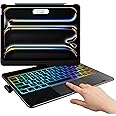 typecase Touch Keyboard Case for iPad Pro 11-inch(M4) 2024,Wireless Keyboard with 11 Colors Backlight,360°Rotatable Protective Case with Pencil Holder,Multi-Touch Trackpad,Thin&Light,Black