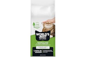 World's Best CAT Litter Comfort Care Unscented, 32-Pounds - Natural Ingredients, Quick Clumping, Flushable, 99% Dust Free & M