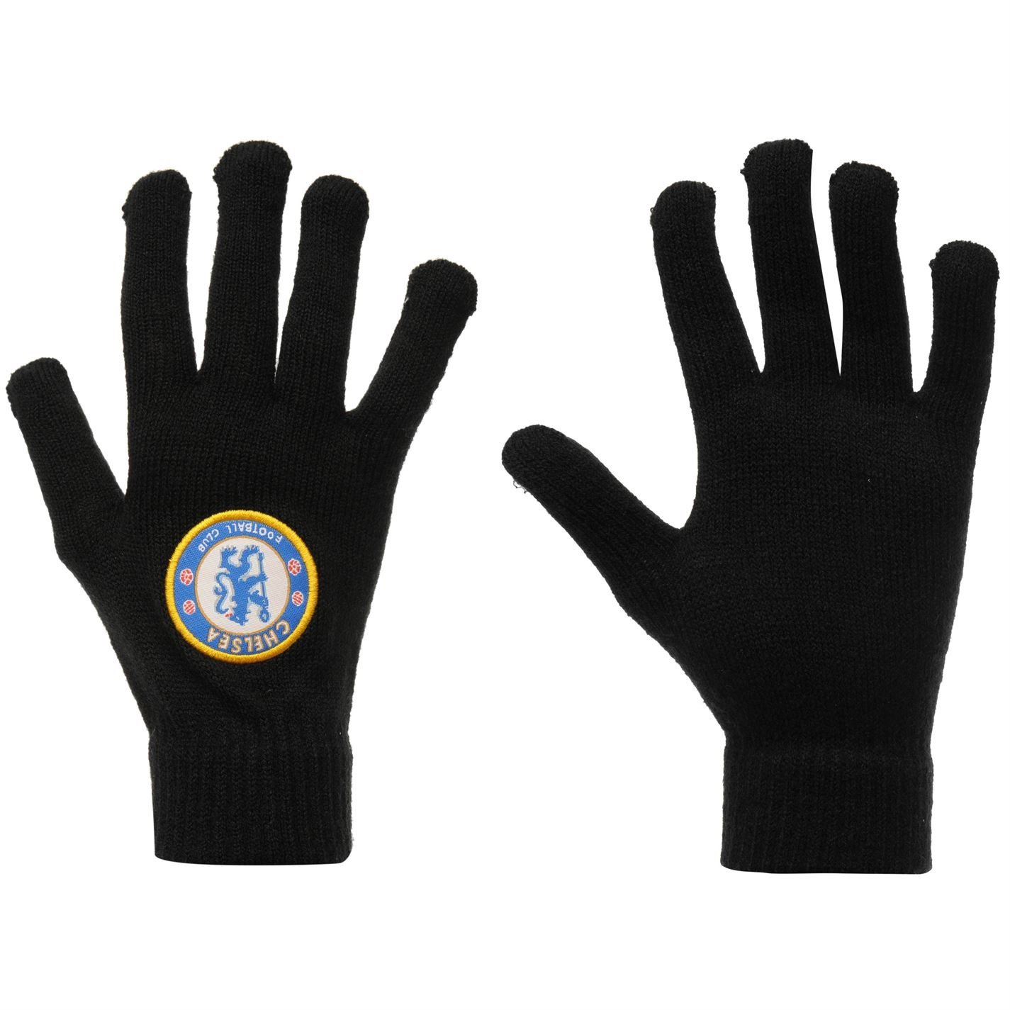 Knitted Gloves – Various Teams to choose from.) (Junior Size/Chelsea F.C Football club)