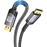 DisplayPort to DisplayPort Cable 15ft/4.5M, JSAUX 1.2 DP Cable (4K@60Hz, 2K@165Hz, 2K@144Hz) Gold-Plated Braided Ultra High S