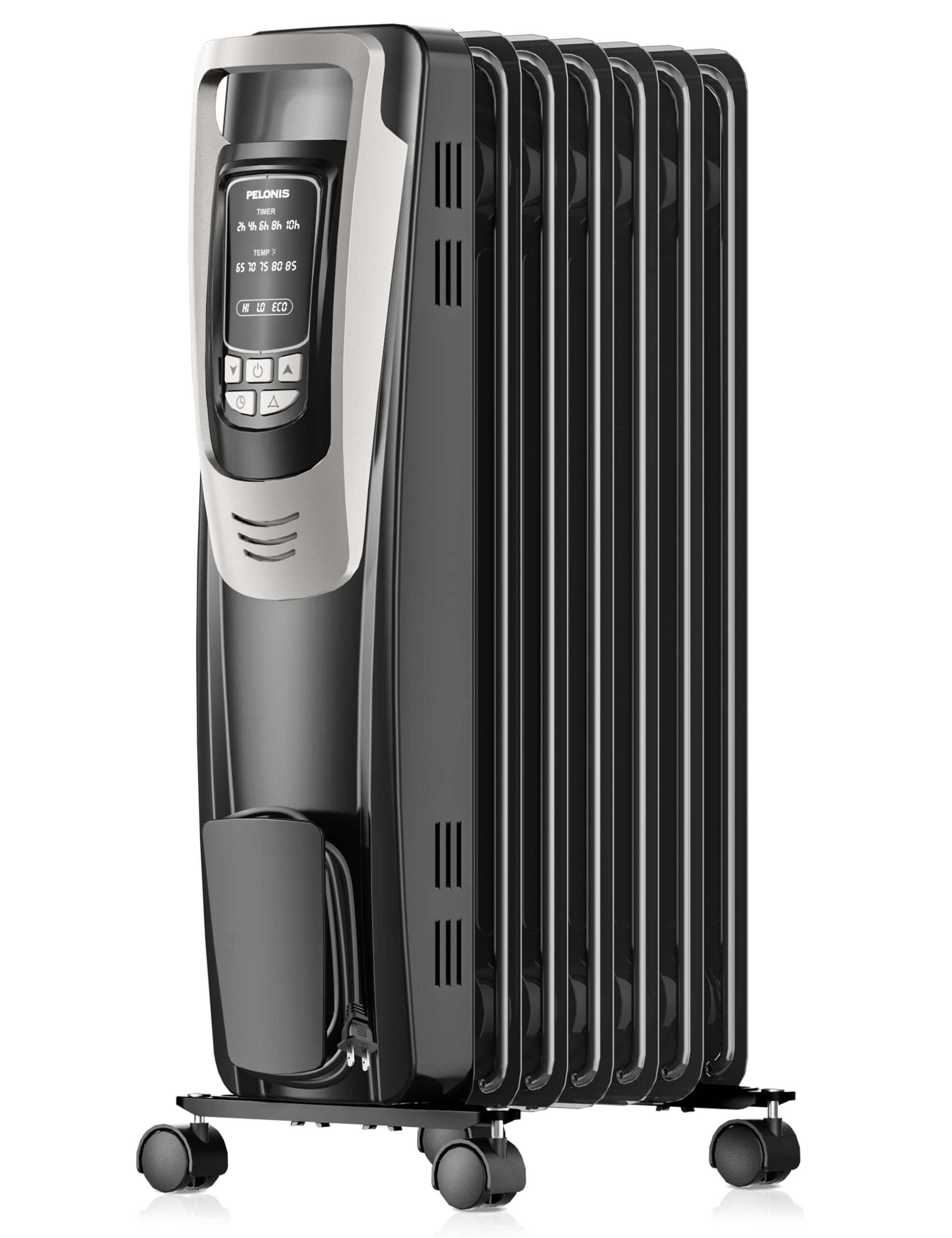 Photo 1 of PELONIS Radiator Heater for indoor use Large Room with Remote, Thermostat & LED Display, Quiet Oil Filled Heater with 5 Temperature Settings, Overheat & Tip-Over Protection, Silver