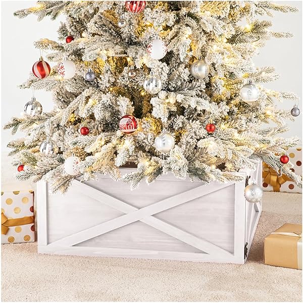 GLITZHOME CHRISTMAS TREE COLLAR, CHRISTMAS TREE BASE COVER,...