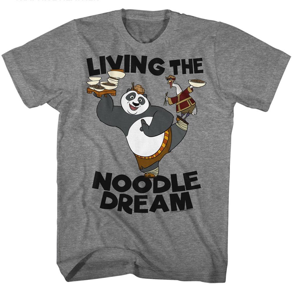Kung Fu Panda T Shirt Living The Noodle Dream Graphite Heather Tee 9236 Jznovelty