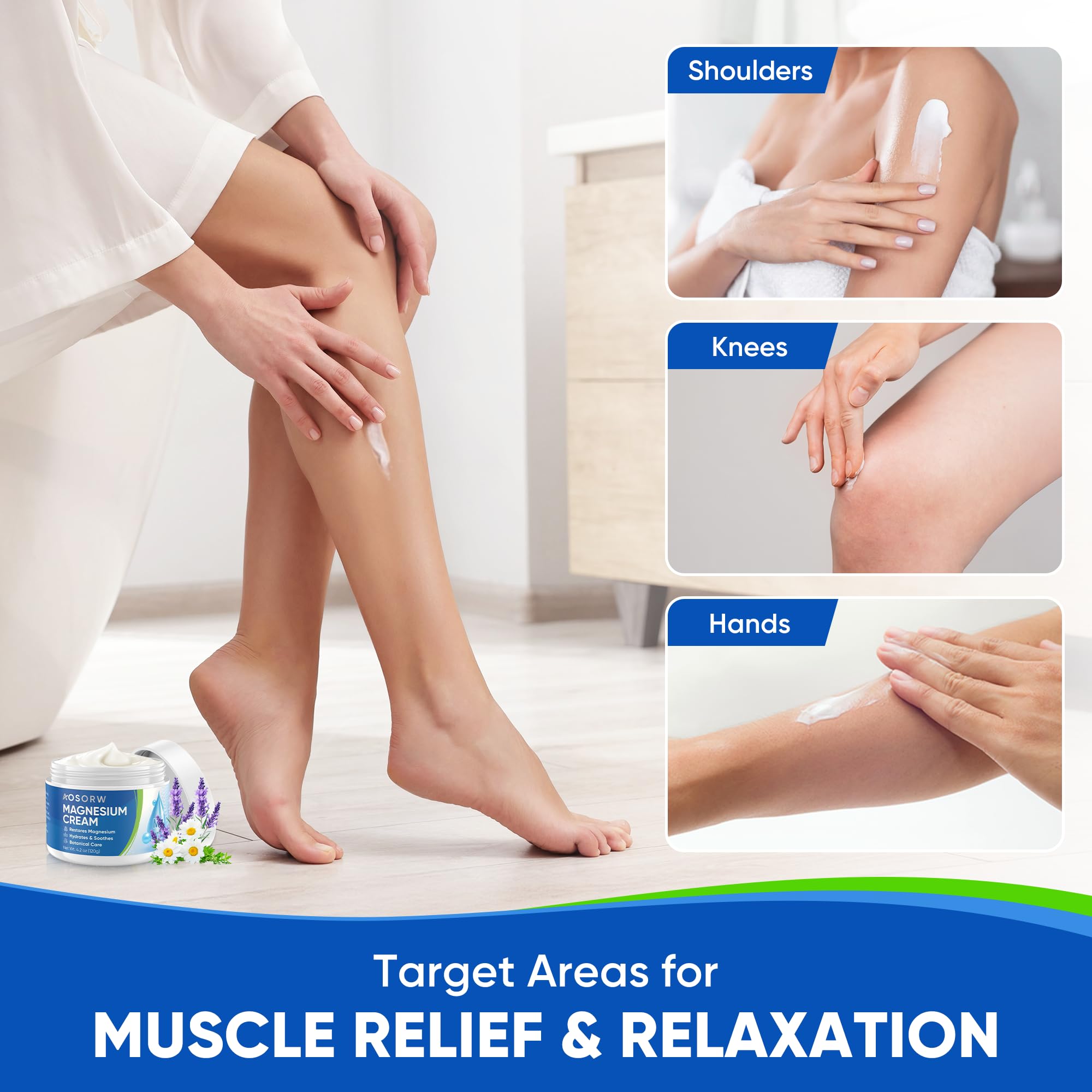 Topical Magnesium Cream for Sleep – Soothing Magnesium Lotion for Legs, Feet, and Body – Infused with Natural Herbal Extracts – 4.2oz / 120ml (Pack of 1)