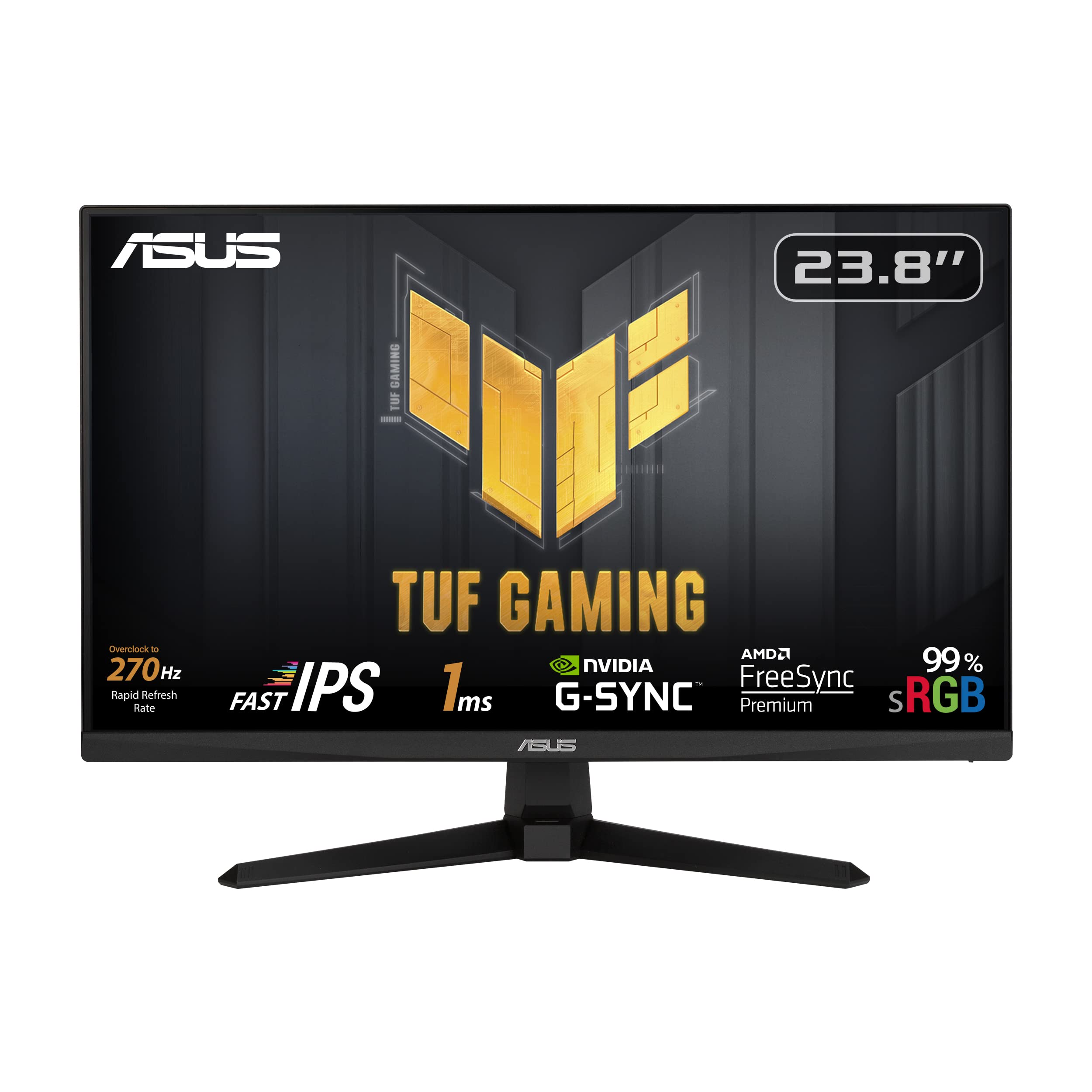 ASUS TUF Gaming VG249QM1A - 24 Zoll Full HD Monitor - 270 Hz, 1ms GtG, G-Sync kompatibel FreeSync Premium - Fast-IPS Panel, 16:9, 1920x1080, DisplayPort, HDMI, schwarz