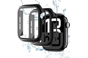 BXUXOHS 2 Pack Case for Apple Watch Series 10 Screen Protector 46mm,Slim PC Protective Cover with HD Tempered Glass Full Coverage Guard Bumper for iWatch 10 case 46mm