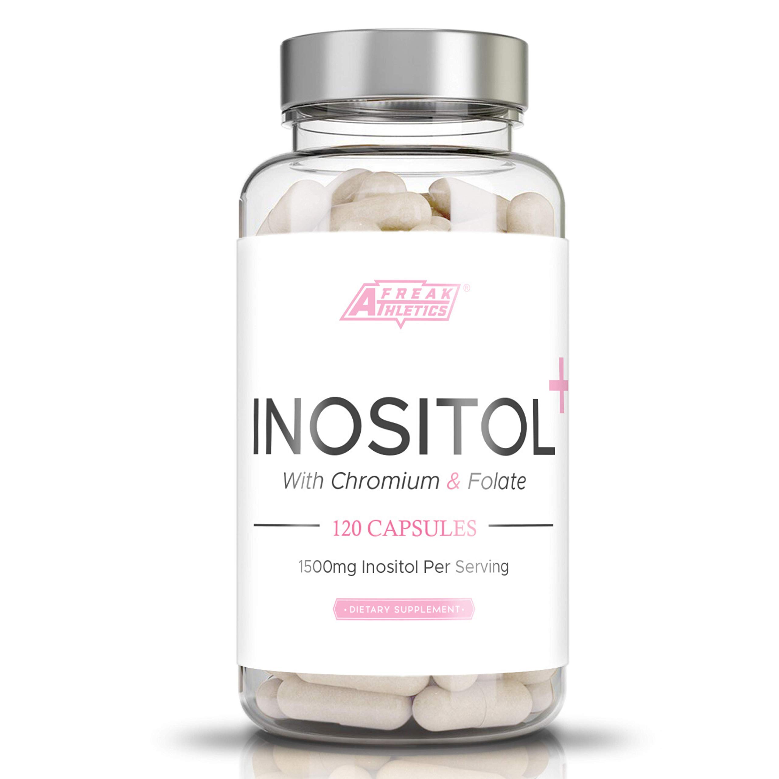Freak Athletics Myo-Inositol Capsules - Inositol Capsule with Chromium & Folate - 120 Capsules Vegan & Vegetarian Friendly - UK Made