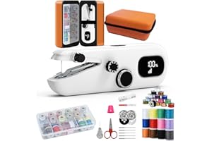 NAUGHTBABY Handheld Sewing Machine, Portable Mini Sewing Machine with LCD Display, 3-Speed, Rechargeable Battery & Complete Sewing Kit for Beginners, Adults, Home DIY Fabric Repair
