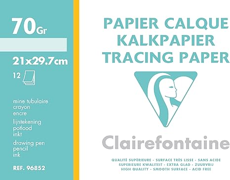 Clairefontaine Carta Da Lucido Trasparente - 12 Fogli A4 Per Disegno Tecnico E Artistico - Foto 4