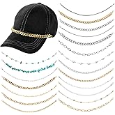 Geyoga 20 Pcs Trucker Hat Chains Bulk Hat Charms for Women Men Bill Decoration Detachable DIY Metal Chain for Mesh Baseball Cap Multicolor