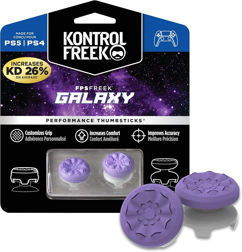 KontrolFreek Galaxy Purple FPS Freek Thumbsticks for PS4 PS5 1 High-Rise 1