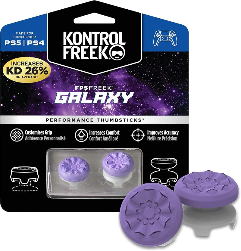 KontrolFreek Galaxy Purple FPS Freek Thumbsticks for PS4 PS5 1 High-Rise 1