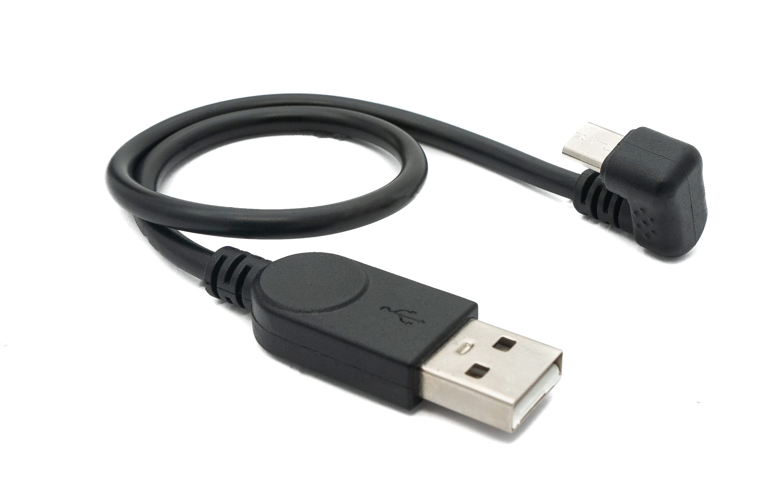 System-S USB 3.1 Cable 30 cm Type C Male to 2.0 A Male 180° Angle Adapter in Black