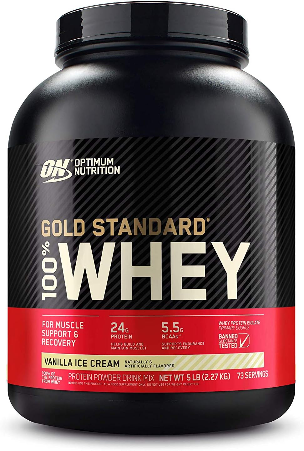 Optimum Nutrition Gold Standard 100% Whey Protein Powder, Vanilla Ice Cream, 5 Pound (Packaging May Vary): Health & Personal Care