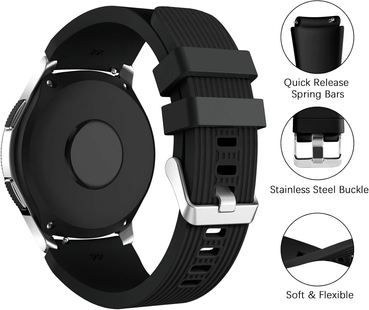 Dirrelo Strap Compatible with Samsung Galaxy Watch 3 45mm/Galaxy Watch 46mm/Huawei GT 2 46mm - Image 3