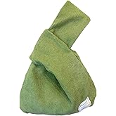 Anopo Small Corduroy Wristlet Handbag for Women Japanese Knot Bag Portable Wrist Bag Sleeve Knot Pouch