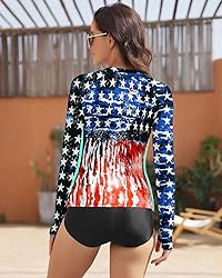 WOWENY Women Rash Guard Long Sleeve Swim Shirts UPF