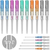 prgislew Catheter Piercing Needles - 10Pcs Mixed 14G 16G 18G 20G 22G IV Catheter Needles, Hollow Cannula Ear Piercing Needle &amp; Body Piercing Tools for Nose Belly Piercing Kit Supplies